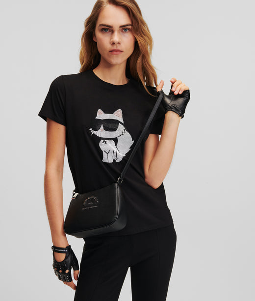 K/IKONIK CHOUPETTE RHINESTONE T-SHIRT Women T-Shirts Karl Lagerfeld