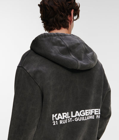 RUE ST-GUILLAUME WASHED ZIP-UP HOODIE Men Sweatshirts Karl Lagerfeld