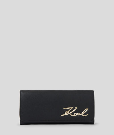 K/SIGNATURE CONTINENTAL FLAP WALLET Women Wallets & Small Accessories Karl Lagerfeld