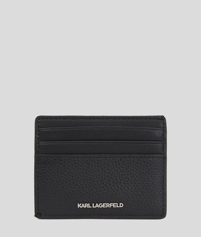 K/IKONIK GRAINY LEATHER CARDHOLDER Men Wallets & Small Accessories Karl Lagerfeld