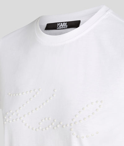 PEARL KARL SIGNATURE T-SHIRT Women T-Shirts Karl Lagerfeld