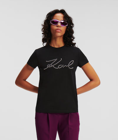 PEARL KARL SIGNATURE T-SHIRT Women T-Shirts Karl Lagerfeld