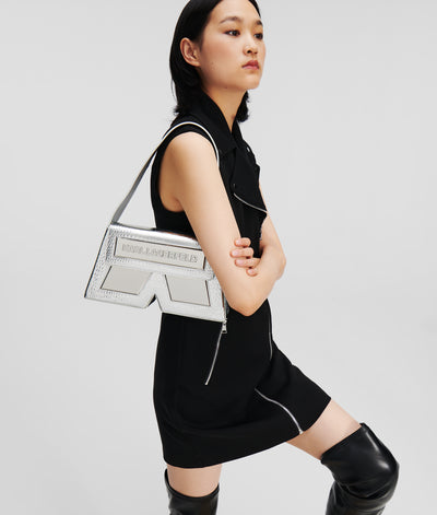IKON K MEDIUM CROC-EFFECT SHOULDER BAG Women Bags Karl Lagerfeld