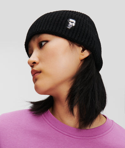 K/IKONIK WIDE-BRIM BEANIE Women Hats, Gloves & Scarves Karl Lagerfeld