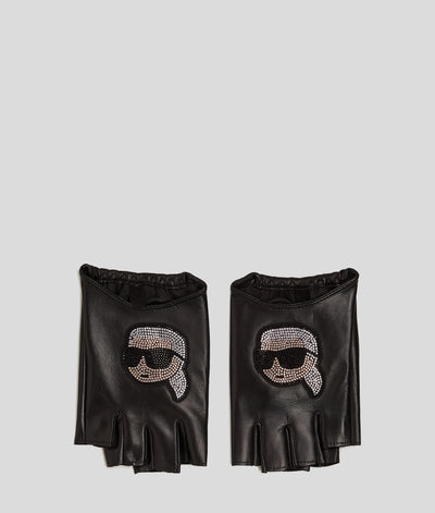 K/IKONIK KARL RHINESTONE FINGERLESS GLOVES Women Hats, Gloves & Scarves Karl Lagerfeld
