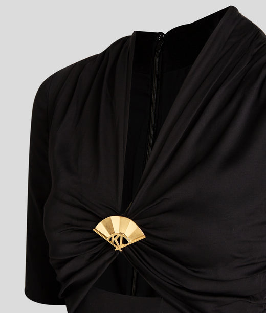 PLEATED FAN MAXI DRESS Women Dresses Karl Lagerfeld