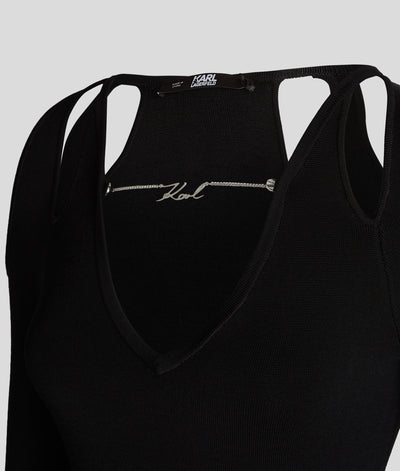 KARL SIGNATURE CUTOUT DRESS Women Dresses Karl Lagerfeld