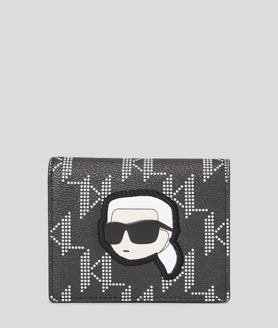 K/IKONIK MONOGRAM MEDIUM BI-FOLD WALLET Women Wallets & Small Accessories Karl Lagerfeld